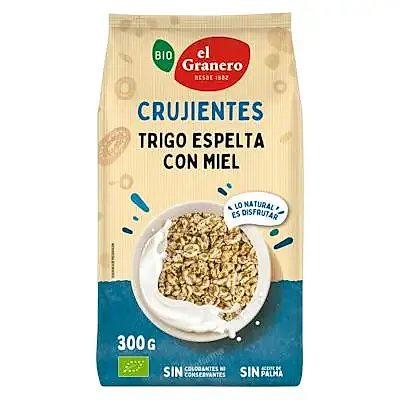 Trigo espelta con miel crujientes BIO 300 g, El Granero