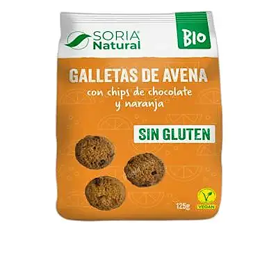 Galletas avena chocolate y naranja, Soria Natural
