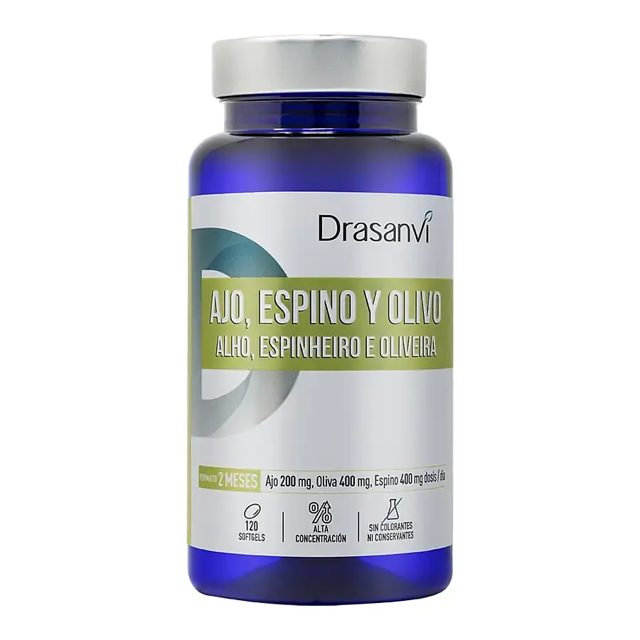 Ajo espino olivo 500 mg nutrabasicos 120 perlas, Drasanvi
