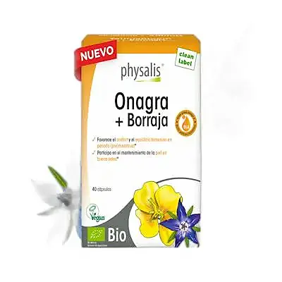 Onagra+borraja BIO 40 cápsulas vegetales, Physalis