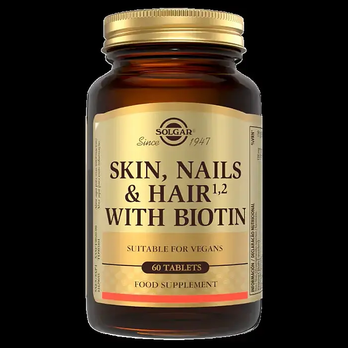 Pelo piel uñas biotina 60 comprimidos, Solgar