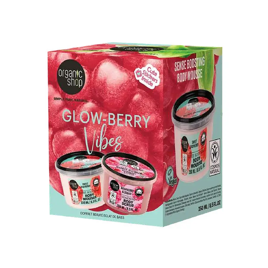 Set regalo glow berry vibes exfoliante+mousse corp, Organic Shop