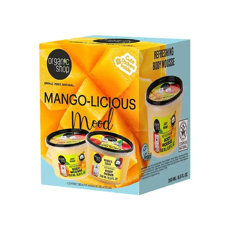 Set regalo mango licious exfoliante+ mousse organi, Organic Shop