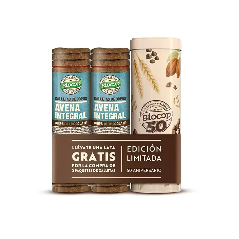 Galleta c. avena i. choco+lata aniver 2 x 250 g, Biocop