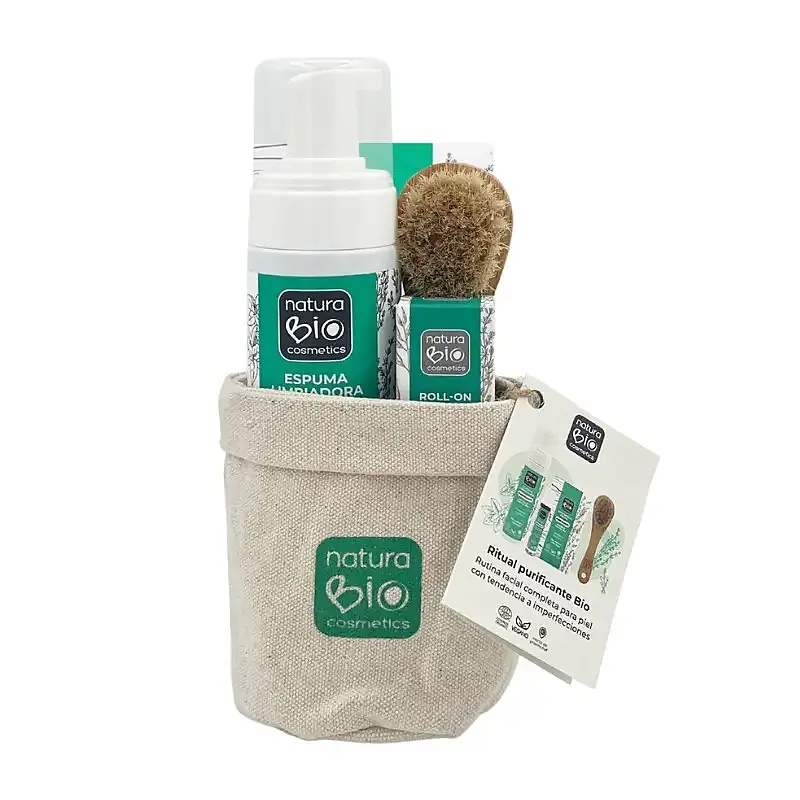 Cosmetics pack cuidado facial purificante regalo organizador algodón, Naturabio