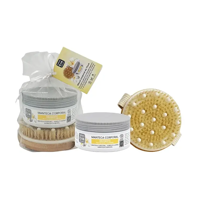 Cosmetics pack cuidado corporal radiante cepillo masaje, Naturabio