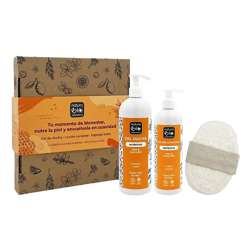 Cosmetics pack higiene y cuidado corporal nutritivo obsequio caja regalo, Naturabio
